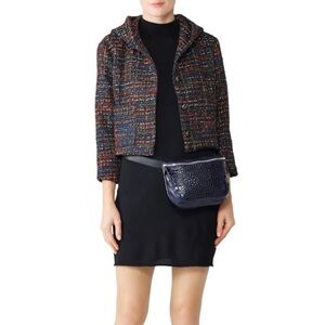 Line & Dot Anya Metallic Tweed Hoddie Jacket Sz S